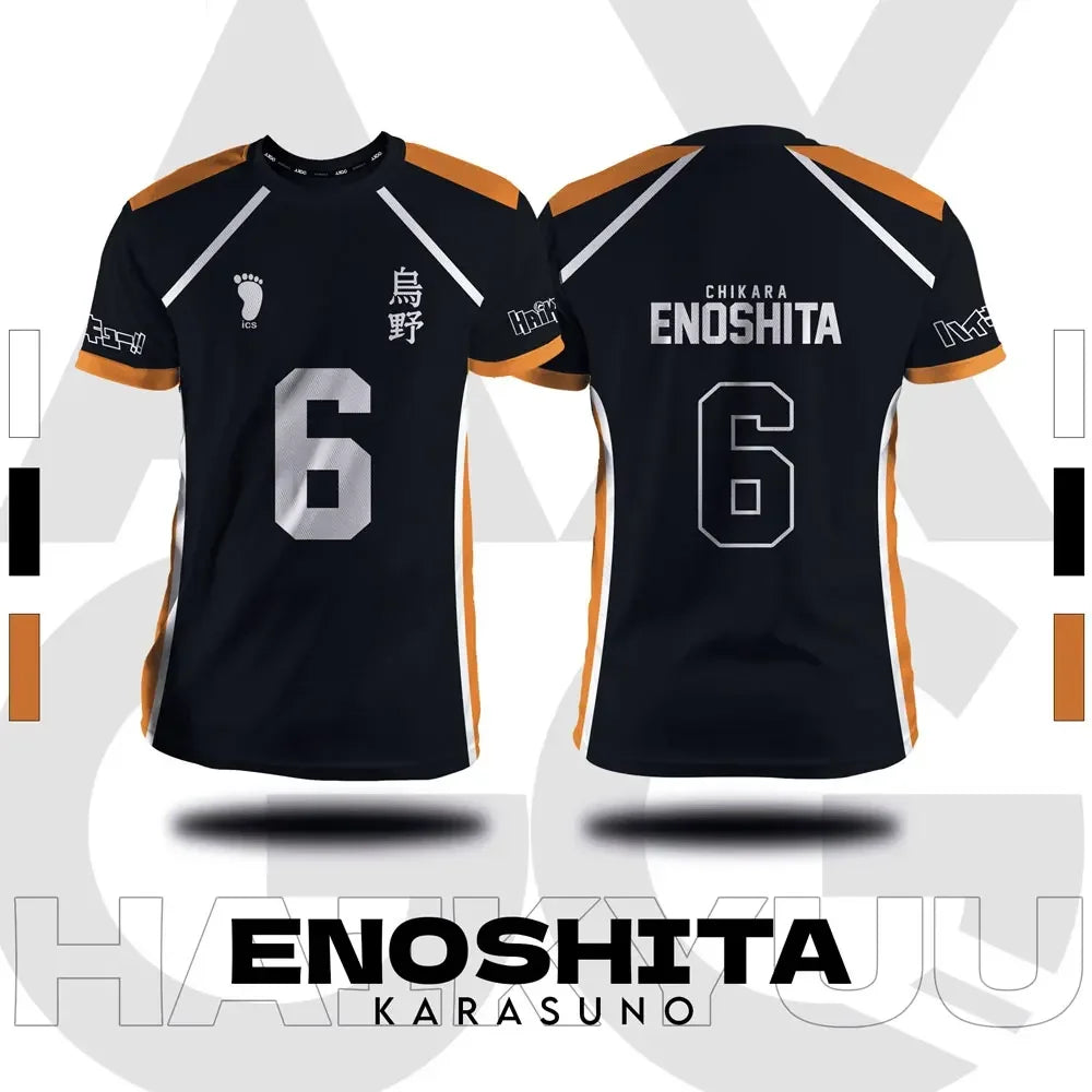 Haikyuu Anime Cosplay Jersey - Fukurodani and Hinata Short-Sleeve T-Shirt for Men and Children