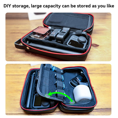 TELESIN Waterproof Adjustable Space Bag - PU Carrying Case for GoPro Hero 11 10 9 8 7 6, Insta360, Osmo Action, SJCAM, EKEN Accessories