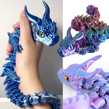 3D Printed Movable Dragon Fidget Toy – Rotatable Articulated Desktop Ornament & Gift for Kids & Adults