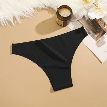3Pcs Ultra-Thin Seamless Silk Women’s Panties – Sexy Low-Waist Stretch Bikini Briefs, XS-XXL