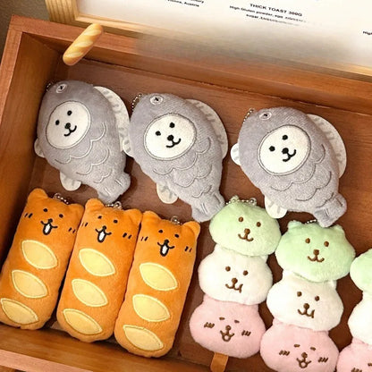 Cute Food Plush Pendant Bag Keychain - Creative Decorative Hanging Charm 1/3 Pcs