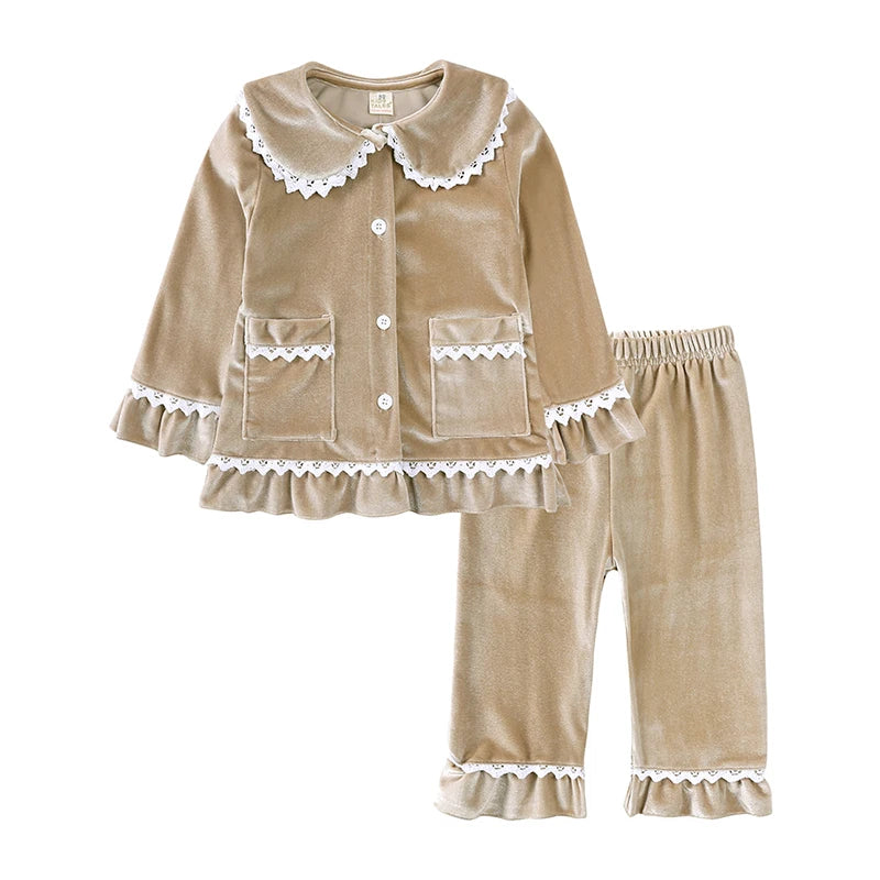 2025 Kids Christmas Pajama Set – Velvet Long Sleeve Loungewear & Sleepwear for Boys & Girls