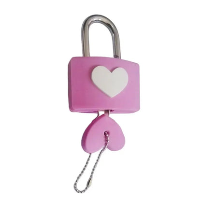 Colorful Heart-Shaped Anti-Theft Padlock – Rubber Sleeve for Travel Luggage, Suitcase, Zipper, Drawer, and Diary Lock
