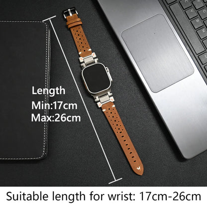 Luxury Leather Band for Apple Watch Ultra 2 – 49mm, Series 9, 8, 7, 45mm, Correa Strap for iWatch 6, 5, 4, SE, 3, 44mm, 42mm