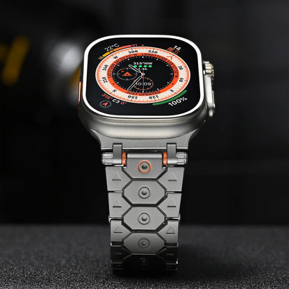 Luxury Titanium Metal Strap for Apple Watch — Stainless Steel Bracelet for Series 5-10 Ultra 2 (42mm-49mm)