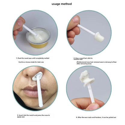 Portable Nose & Ear Hair Removal Wax Kit 25g/50g – Painless Nose Waxing Set for Men & Women