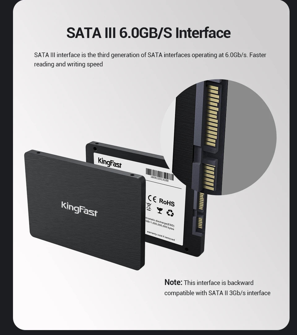 KingFast 2.5" SATA 3 SSD – 120GB, 128GB, 240GB, 256GB, 480GB, 512GB, 1TB Internal Solid State Drive for Laptop & Desktop PC   2/2