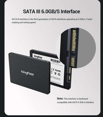 KingFast 2.5" SATA 3 SSD – 120GB, 128GB, 240GB, 256GB, 480GB, 512GB, 1TB Internal Solid State Drive for Laptop & Desktop PC   2/2