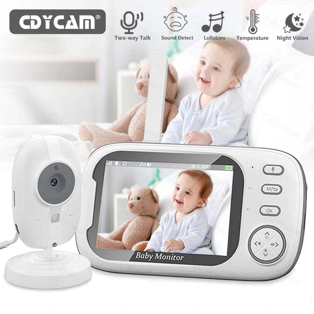 3.5" Wireless Video Baby Monitor – Night Vision, Temperature Monitoring & 2-Way Audio Baby Nanny Security Camera System