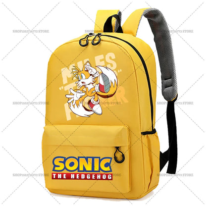 Cartoon Sonic Backpack — School Bag for Kids & Teens Featuring Amy, Rose & Shadow Characters, Perfect Gift for Boys