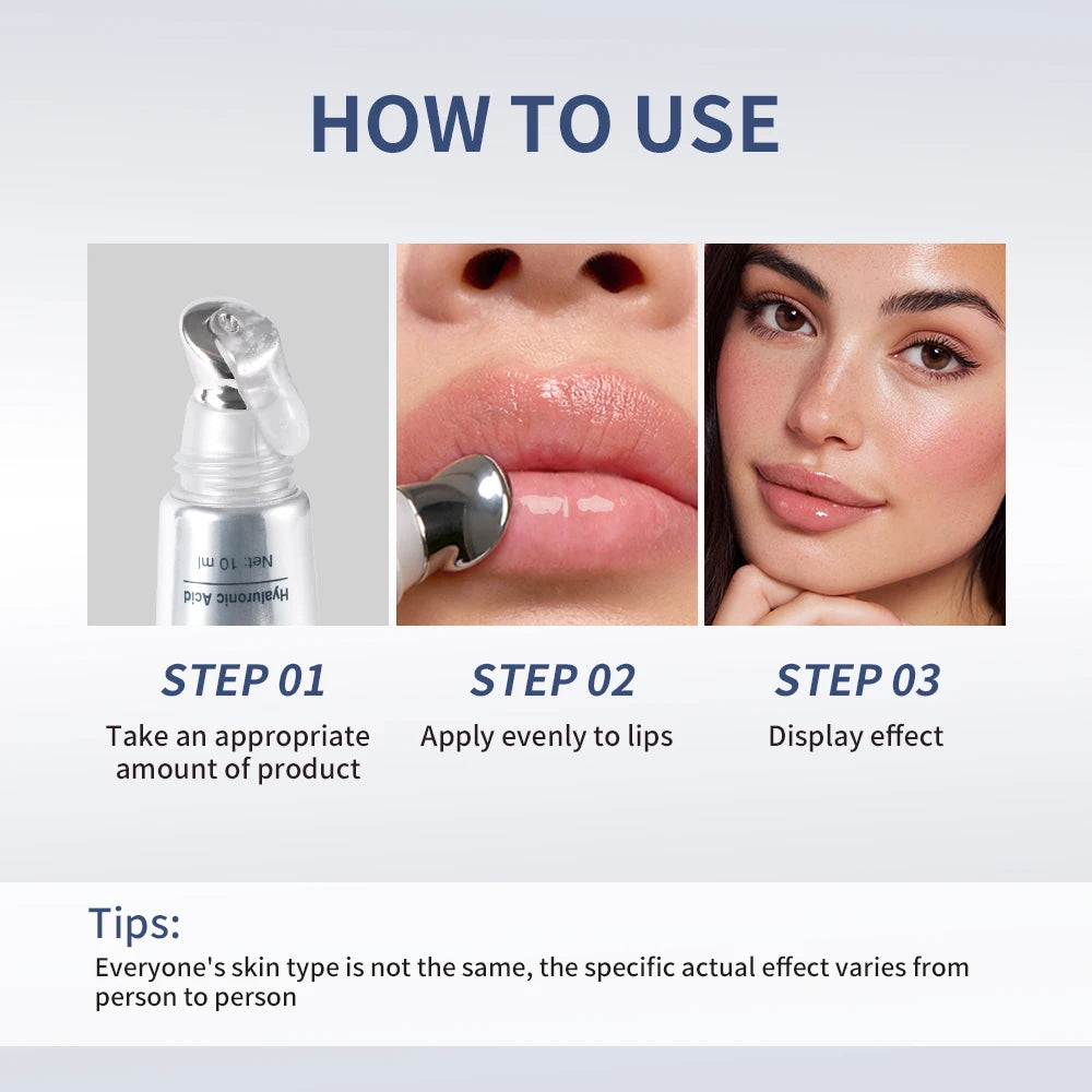 Lakerain Hyaluronic Acid Lip Plumping Oil - Moisturizing Lip Gloss Tint for Lip Care and Smooth Fuller-Looking Lips