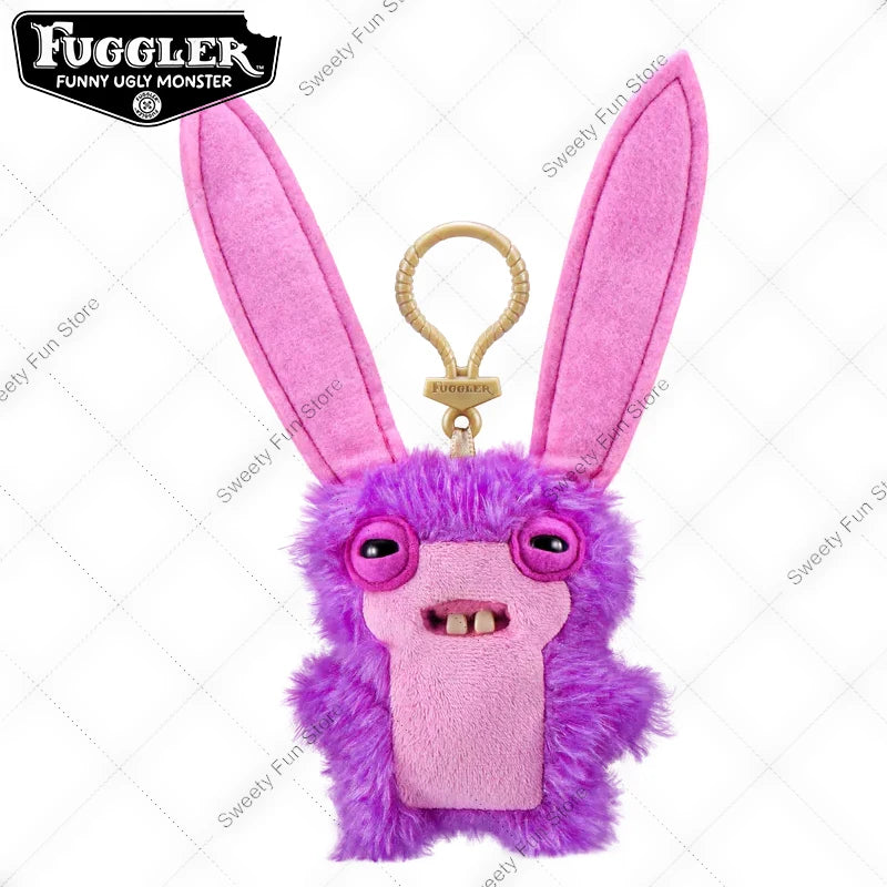Original Fuggler Tooth Monster Keychain – Cute Wide-Eyed Plush Toy, Funny Ugly Monster Doll Pendant Gift