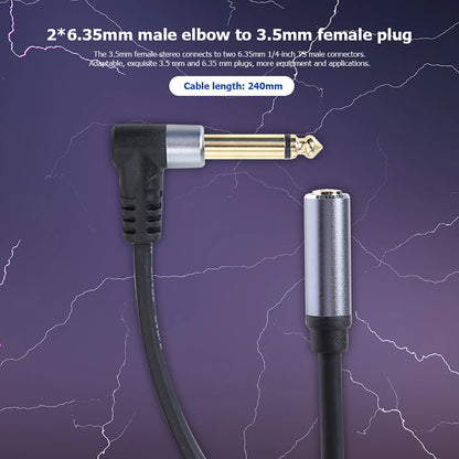 3.5mm to Dual 6.35mm Audio Splitter Cable - TRS Y Adapter for Amplifiers, Speakers & Mixers