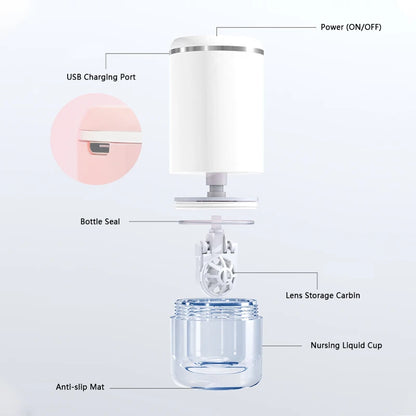 Ultrasonic Contact Lens Cleaner – Intelligent Automatic Cleaning Machine for Soft & Rigid Contact Lenses Travel Storage Case