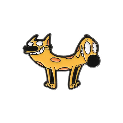 Colorful Cat & Dog Anime Brooch – Cartoon Pin for Clothing, Collars, and Film & TV Accessories