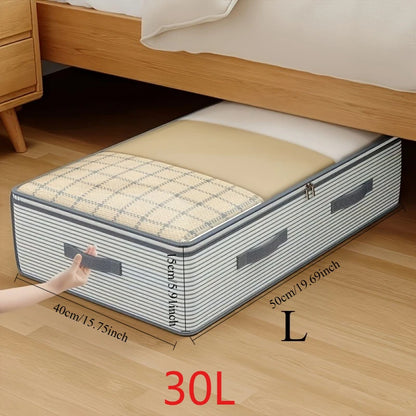 Large Capacity Clothes Storage Bag – Heavy Duty Non-Woven Organizer Box with Clear Window for Blankets, Comforters & Bedding Under Bed Storage