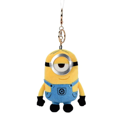 Cartoon Anime Minions Plush Keychain – Stuffed Animal Bag Hanging Toy, Perfect Gift for Kids