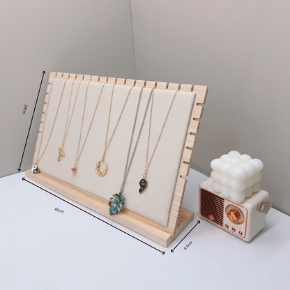 Creative Solid Wooden Necklace Display Frame – Pendant Support Jewelry Display Stand