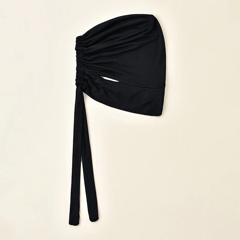 Women’s Tie-Back Jersey Hijab Cap - Stretchy Elastic Muslim Inner Underscarf with Ear-Covering Design