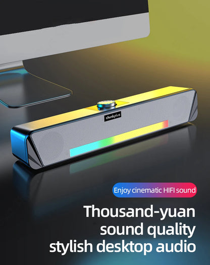 Lenovo TS33 Bluetooth 5.0 Speaker - Original Desk Subwoofer with AUX, Surround Sound for Home & Movies