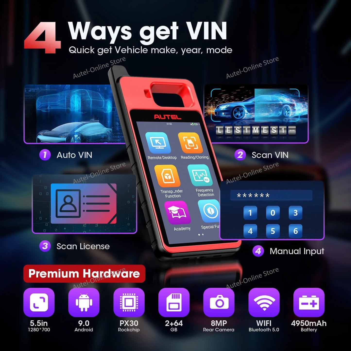 Autel MaxiIM KM100 Key Tool — OBD IMMO Key Generator with Chip/Transponder Read, Write & Clone, Lifetime Free Updates