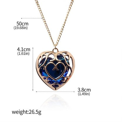 Skyward Sword Heart Keychain - Red Crystal Heart Container Pendant for Fans