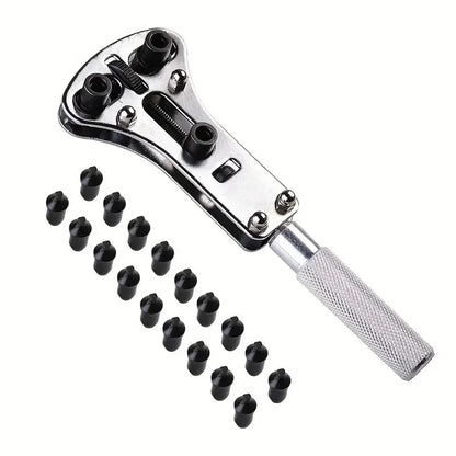 3-Claw Adjustable Watch Case Opener Wrench – Screw Back Repair Tool Kit