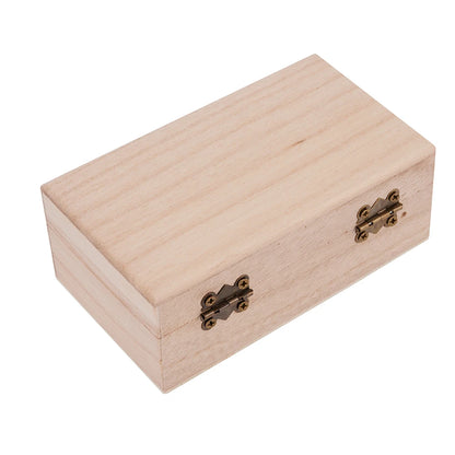 Wooden Jewelry Storage Box with Lid — Square Hinged Craft Box for DIY, Home Decor, and Mother's Day Gift