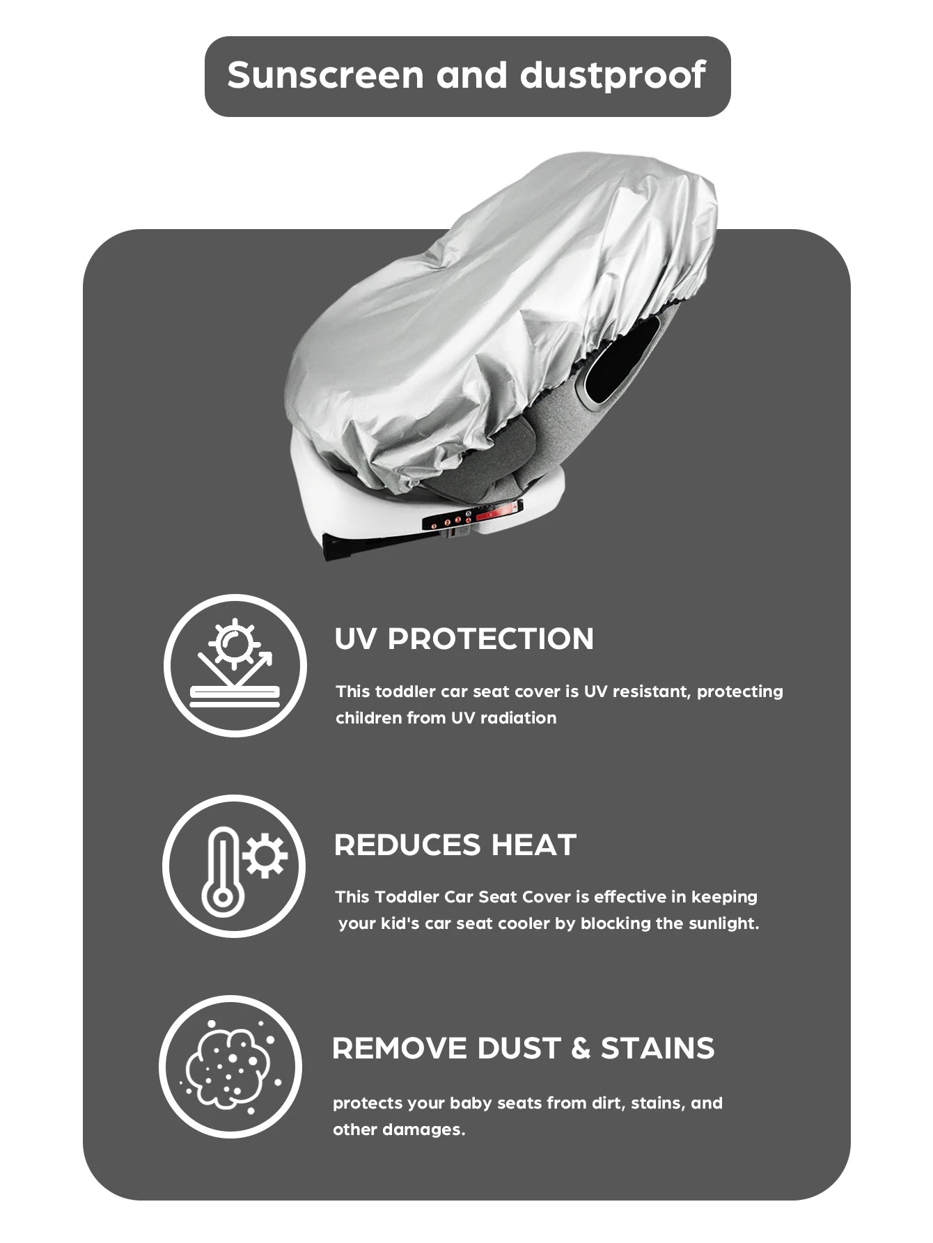 Baby Car Seat Sun Shade Cover – Universal UV Sun & Heat Blocker for Travel, Infant Car Seat Accessory