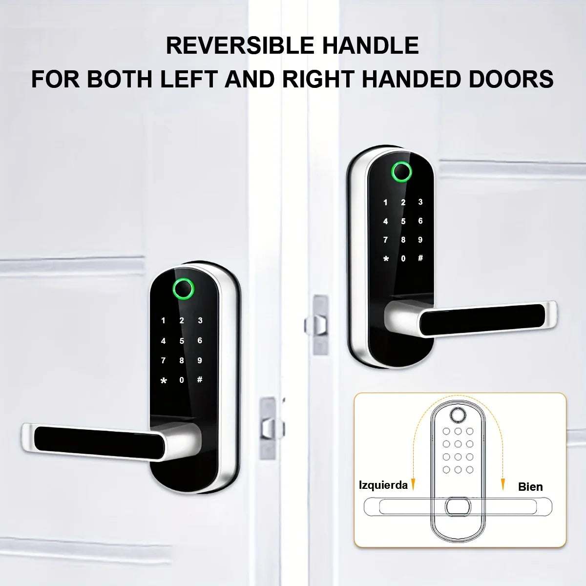Smart Fingerprint Door Lock – Keyless WIFI Digital Touchscreen, App Remote Control, NFC, IP67 Waterproof, Includes 2 IC Cards