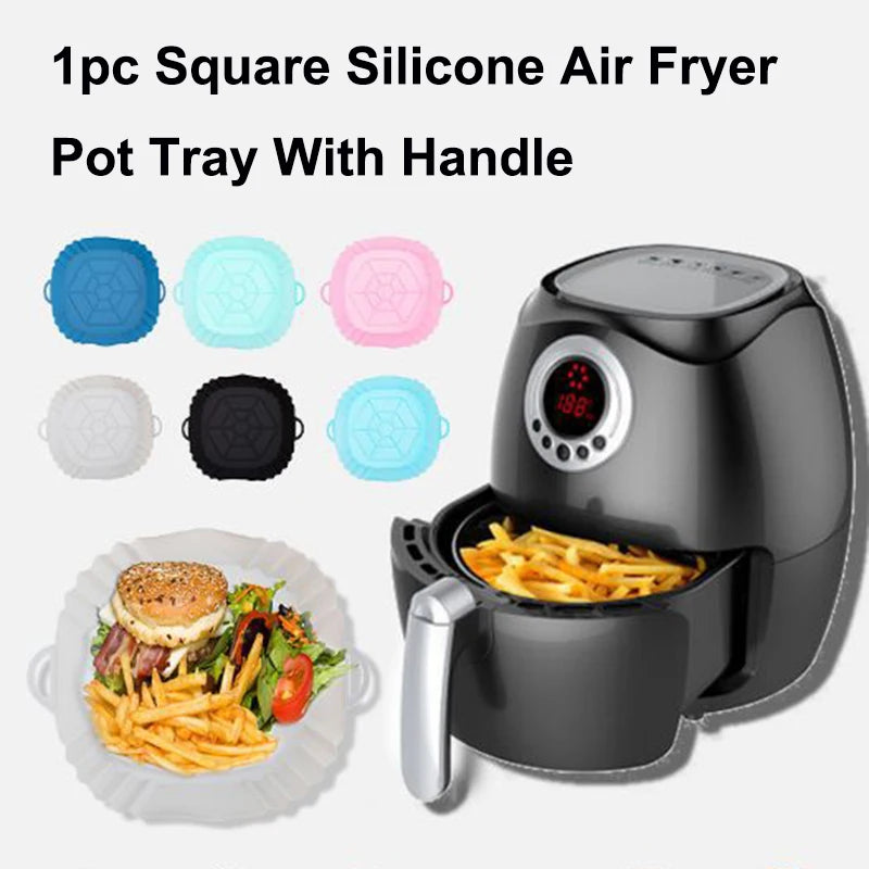 Reusable Silicone Air Fryer Liners Food Safe Non-Stick Pot for Air Fryer Basket Accessories