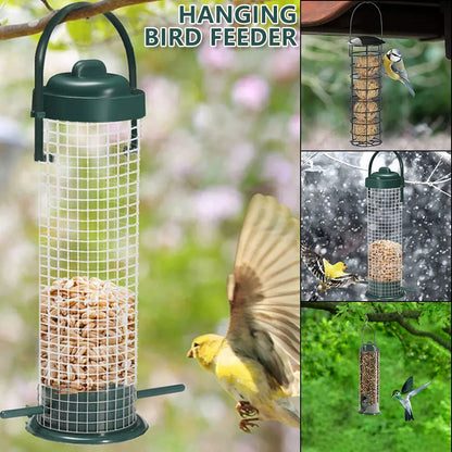 Hanging Bird Seed Feeder - PVC Tube Wild Bird Feeder for Garden, Paddock & Outdoor Pet Supplies