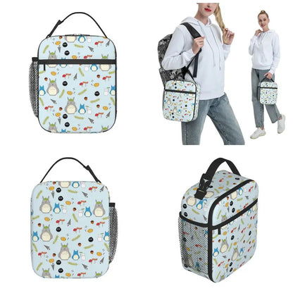 Totoro Miyazaki Anime Insulated Lunch Tote Bag – Portable Thermal Cooler for School & Office