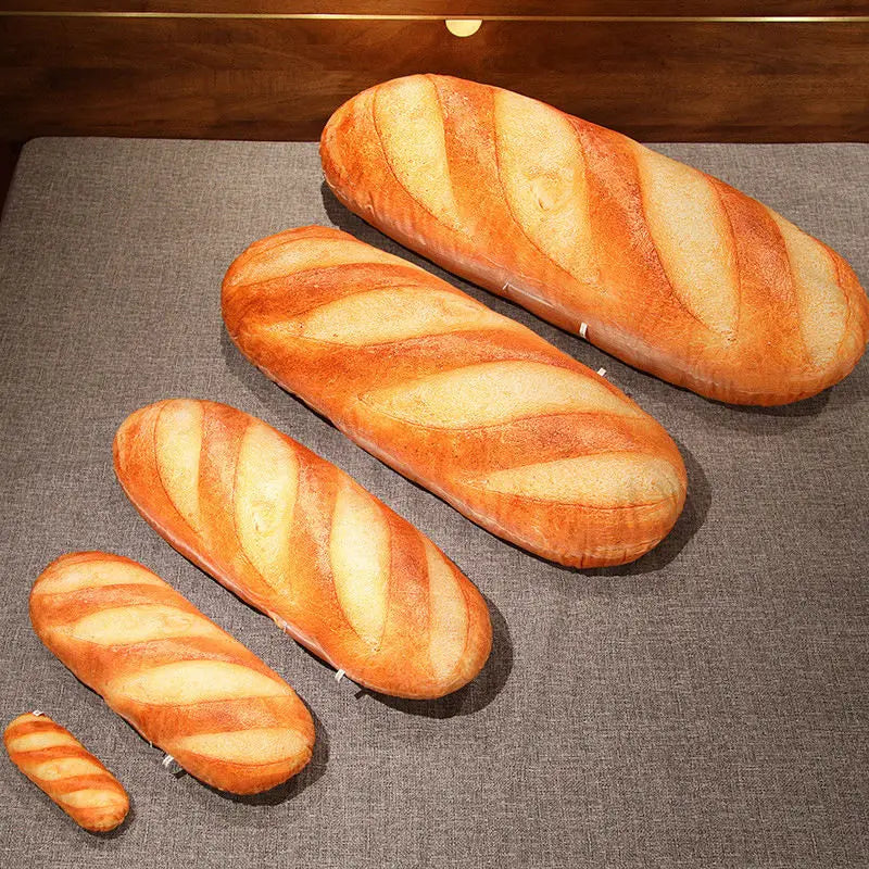 French Bread Plush Pillow - Cute Food Stuffed Cushion Party Decor Sleeping Companion Gift for Men & Home