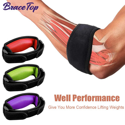 BraceTop Tennis Elbow Brace - Tendonitis & Forearm Pain Relief - Golf Elbow Support with Compression Pad for Men and Women