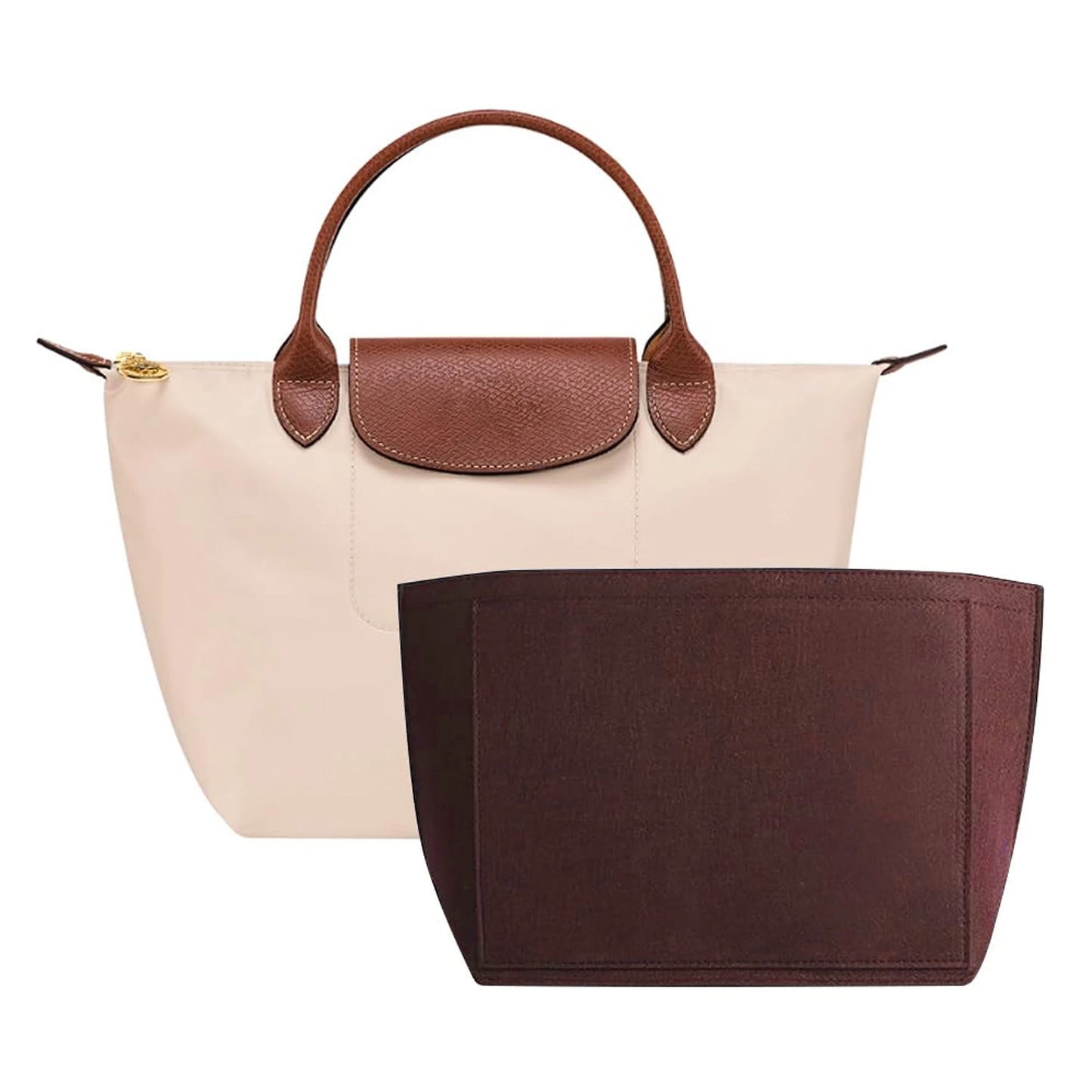Felt Insert Bag for Longchamp Handbag - Portable Makeup & Purse Organizer Liner for Travel