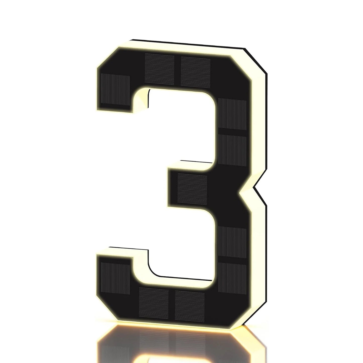 LED Solar House Numbers - IP65 Waterproof Personalized Illuminated Outdoor Address Sign for Home, Hotel & Bar 23/17/12CM