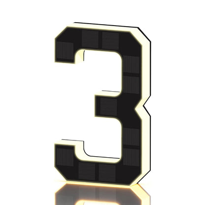 LED Solar House Numbers - IP65 Waterproof Personalized Illuminated Outdoor Address Sign for Home, Hotel & Bar 23/17/12CM