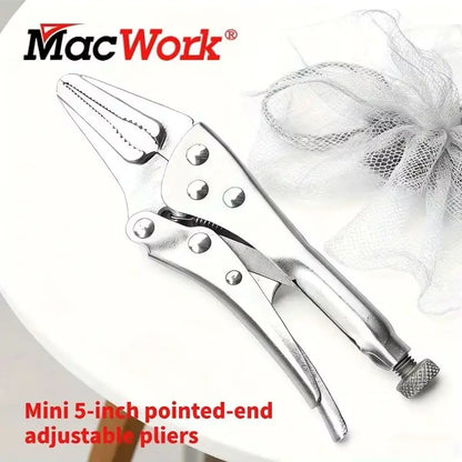 5-Inch Heavy-Duty Mini Sharp-Nose Pliers – Adjustable Non-Slip Grip Compact Metal Clamping Tool for Precision Repair & DIY Use