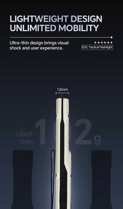 Tactical Triple-Light LED Flashlight – Ultra-Thin Aluminum Alloy EDC Rechargeable COB Work Light