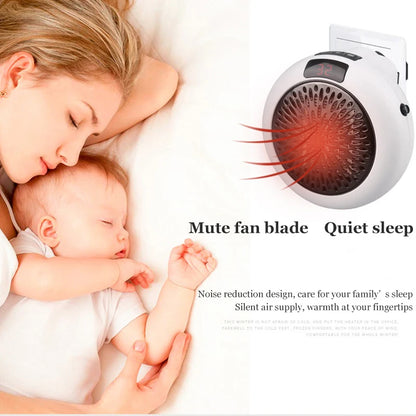 Portable Electric PTC Ceramic Heater — Mini Hot Air Fan for Home, Desktop, or Wall Mount Winter Heating