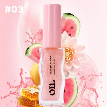 Fruit Honey Essence Lip Oil - Sexy Plump Jelly, Strawberry Tinted, Waterproof Moisturizing Lip Gloss
