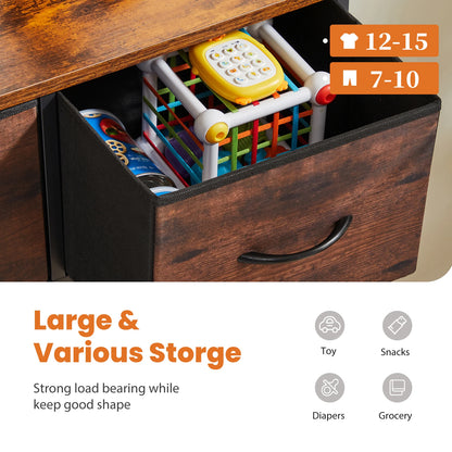 Dresser for Bedroom – 9 Fabric Storage Drawers, Tall Chest Organizer for Adult & Kids Clothes, Closet Cabinet Furniture