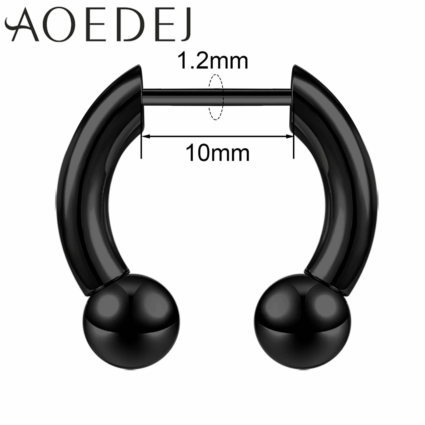 AOEDEJ 16G Stainless Steel Plug-In Style Nose Ring – Spike Ox Horn Septum Ring for Men & Women Large Gauge Body Piercing (8–10mm) Single Piece