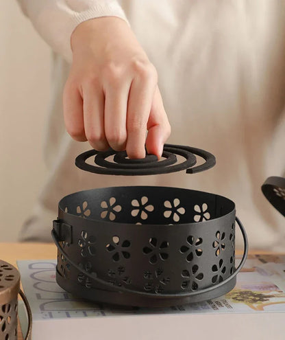 Portable Mosquito Coil Tray Holder – Sandalwood Incense Burner Box for Home Insect Repellent & Anti-Fire Safety