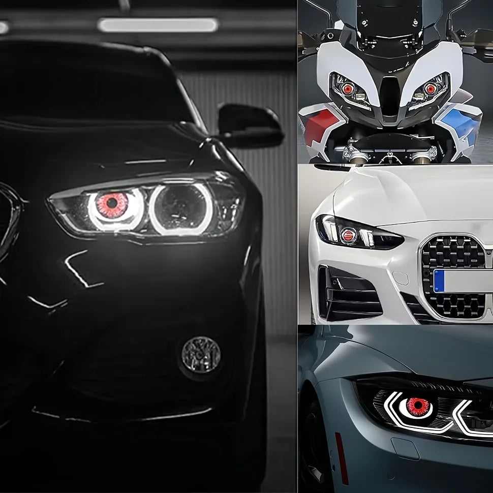 Dynamic Big Eye LED Fog Lights - 6-Mode Adjustable Color Car Lights for Universal Vehicle Models