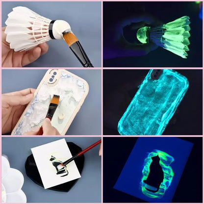 6 Colors Fluorescent Pigment Set - Glow-in-the-Dark Luminous Paint for Epoxy Resin & Acrylic DIY Festival Party Supplies