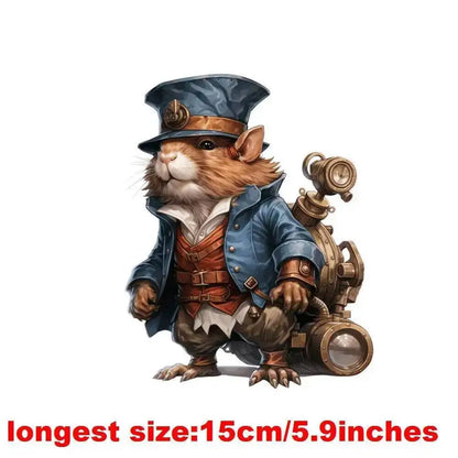 15cm Kids Steampunk Lion Iron-On Patch – Animal Heat Transfer Sticker for DIY Clothing, Apparel & Fabric Decoration Print