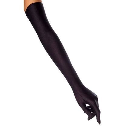 Classic Satin Long Stretch Gloves for Women – Opera, Elbow & Wrist Length Costume Gloves in Black, White, Red & Grey for Parties & Flapper Style