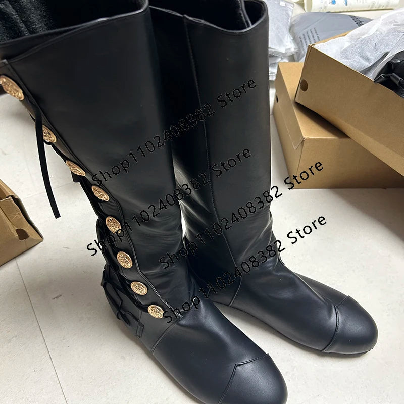 Medieval Steampunk PU Leather Boots – Retro Viking Pirate & Knight Cosplay Shoes for Men & Women, Carnival Party